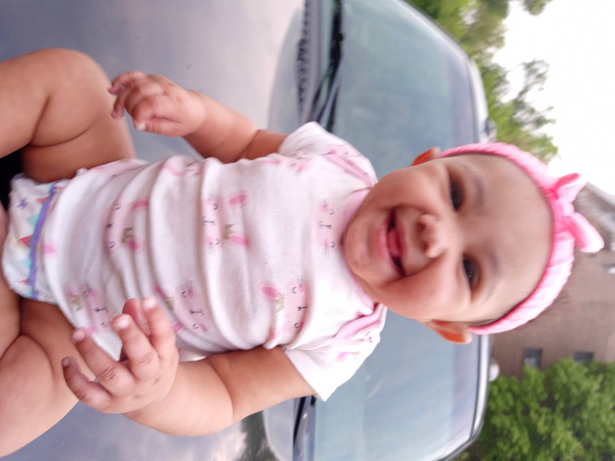 Aniyla is registered to the contest to win money with this photo: baby, baby_laughing, baby_products, baby_toddler_clothing, cheek, child, finger, hand, headwear, joy, laugh, nail, person, pink, skin, stomach, thumb, toddler, tongue