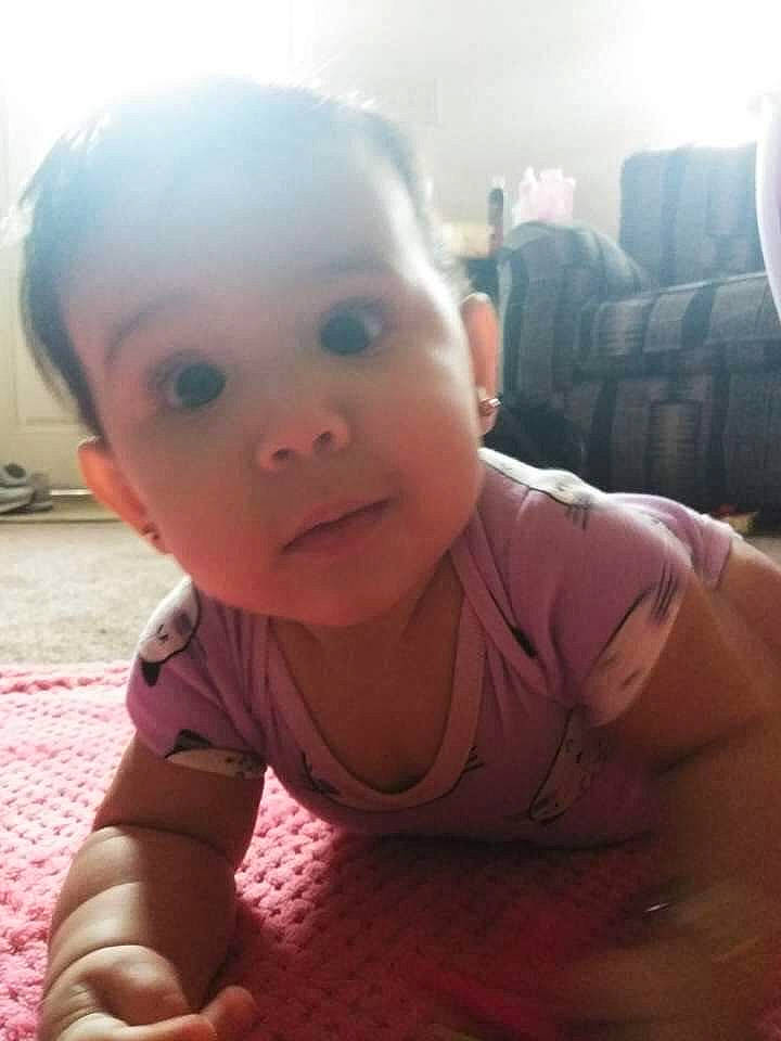 Aaliyah is registered to the contest to win money with this photo: baby, cheek, child, eye, face, forehead, head, lip, mouth, muscle, nose, person, skin, smile, toddler