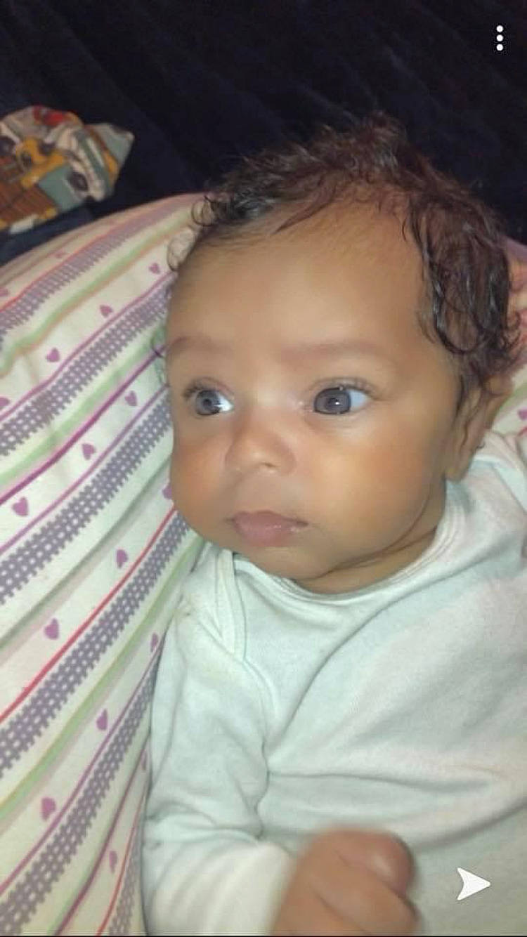 Khalia is registered to the contest to win money with this photo: baby, black_hair, cheek, child, chin, close_up, ear, eye, eyebrow, eyelash, forehead, fun, hair, iris, lip, mouth, nose, person, skin, smile