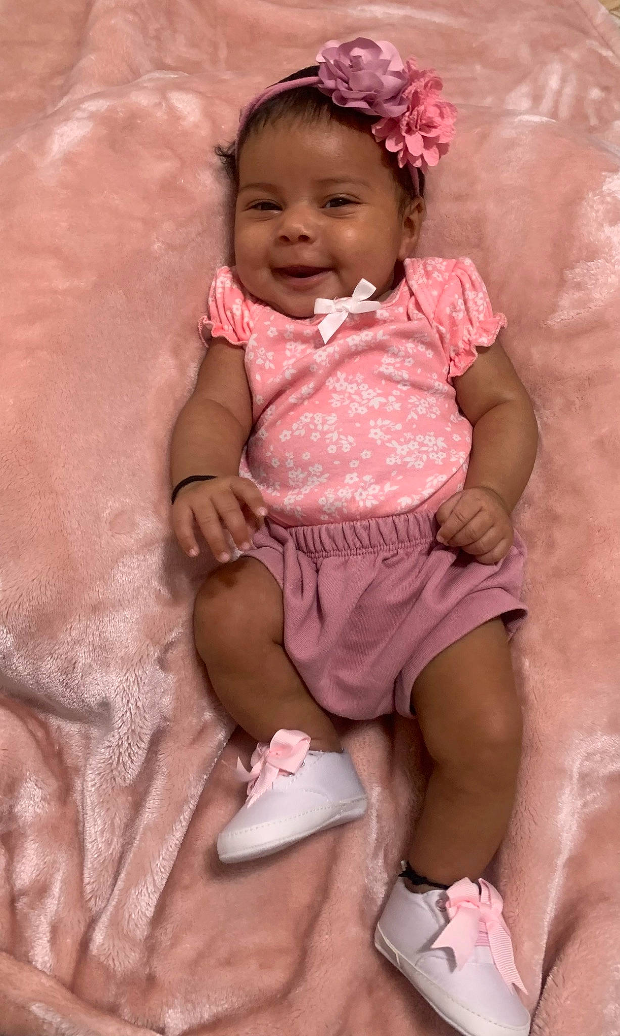 Amirah joined the competition — help win amazing prizes! baby, baby_toddler_clothing, cheek, dress, eye, face, finger, happy, head, headgear, iris, joy, leg, lip, mouth, person, pink, skin, sleeve, smile