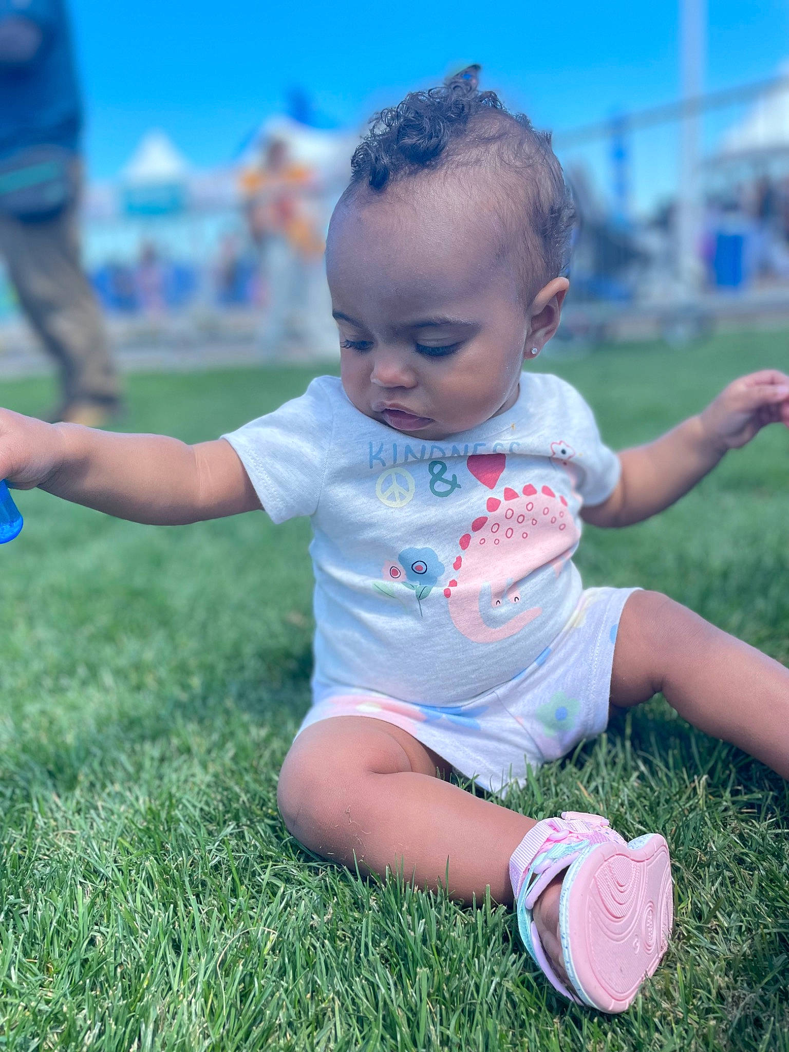 Cienna joined the competition — help win amazing prizes! baby, baby_toddler_clothing, ball, child, fun, grass, grass_family, grassland, happy, human_leg, lawn, leisure, meadow, people_in_nature, person, recreation, shorts, sky, summer, t_shirt