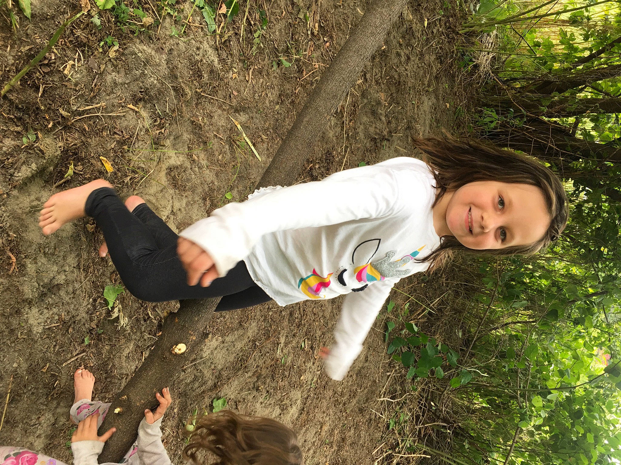 Naomi is registered to the contest to win money with this photo: branch, child, forest, fun, grass, happy, joy, jungle, leaf, leg, leisure, person, photography, plant, smile, spring, tree