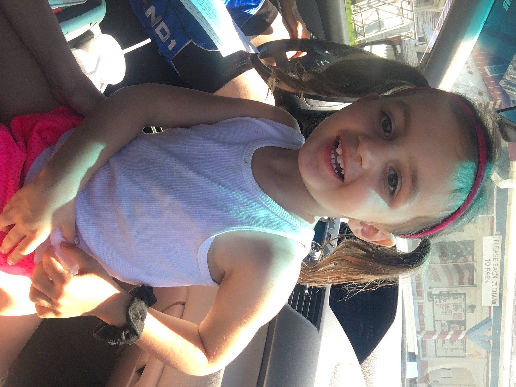 Hailee joined the competition — help win amazing prizes! black_hair, car, child, cool, fun, joy, leg, long_hair, mouth, person, photography, plant, selfie, skin, smile, tree, vacation