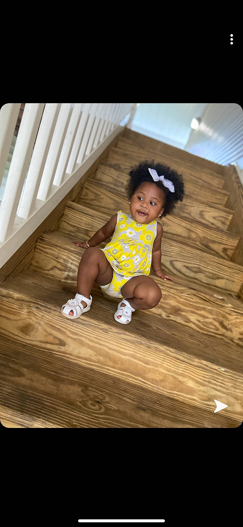 Ivy is registered to the contest to win money with this photo: baby, child, floor, flooring, hardwood, person, play, product, sitting, toddler, wood, wood_flooring, yellow