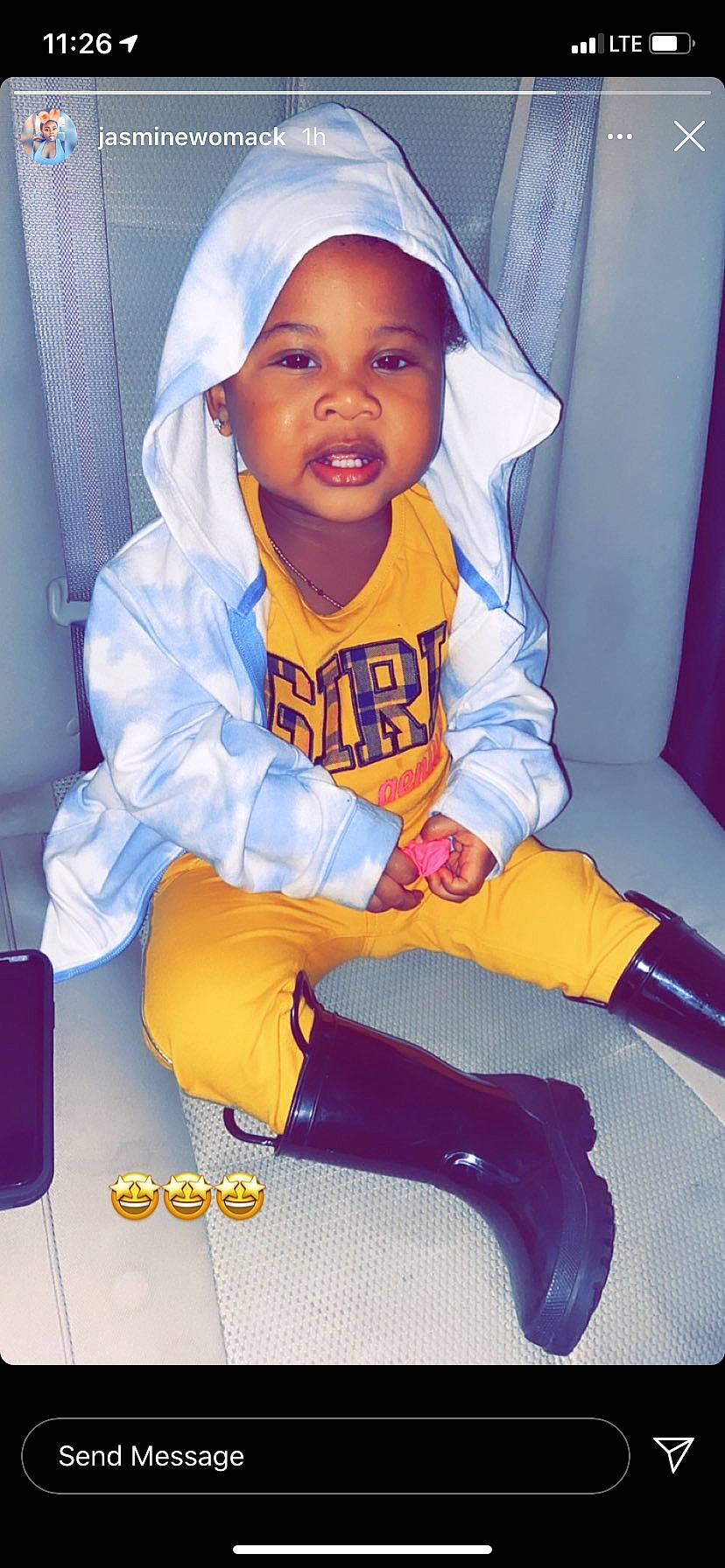 Ivy joined the competition — help win amazing prizes! child, facial_expression, fun, happy, headwear, outerwear, person, play, purple, shoe, skin, smile, toddler, yellow