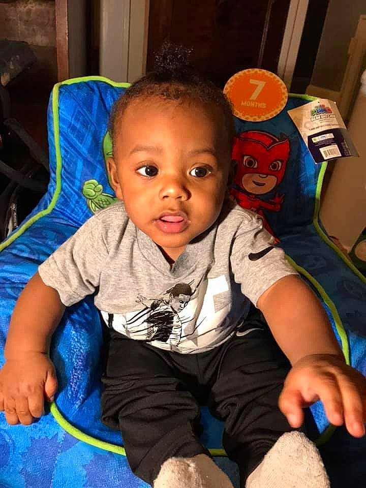 Alandis joined the competition — help win amazing prizes! baby, baby_toddler_clothing, blue, chair, cheek, child, comfort, eye, fun, hairstyle, happy, head, mouth, nose, people, person, sitting, skin, smile, t_shirt