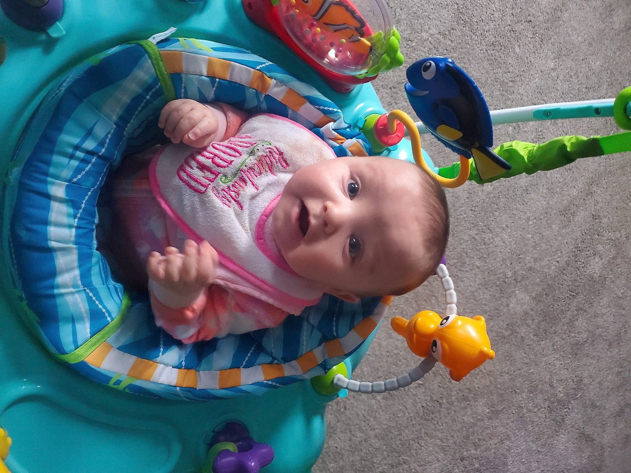 Skylee is registered to the contest to win money with this photo: baby, baby_products, baby_toddler_clothing, baby_toys, child, circle, fun, green, happy, leisure, people, person, play, product, recreation, smile, toddler, toy, vacation