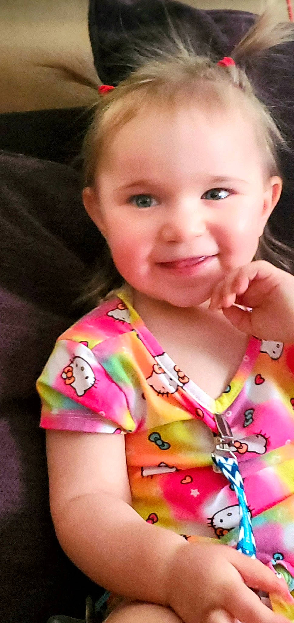 Kaitlynn joined the competition — help win amazing prizes! arm, baby_toddler_clothing, cheek, chin, eyelash, face, gesture, hair, happy, head, iris, joy, lip, mouth, neck, nose, person, pink, shoulder, skin