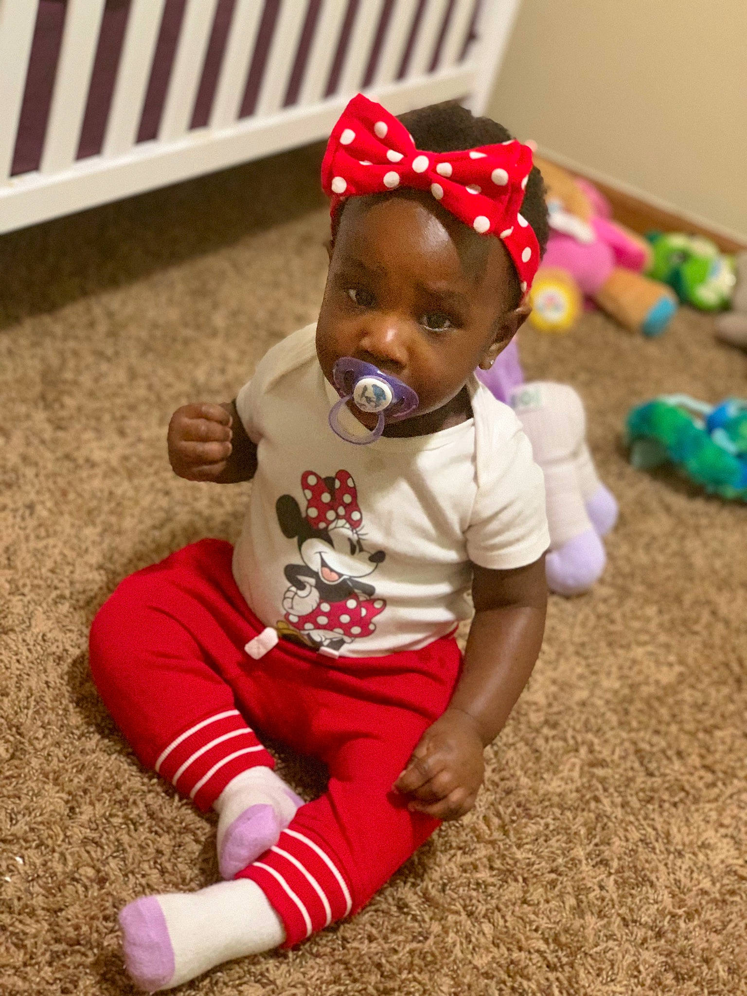 Oshun joined the competition — help win amazing prizes! baby, baby_laughing, baby_toddler_clothing, child, hair_accessory, head, headband, headgear, joy, person, pink, play, shoe, sitting, sleeve, smile, toddler