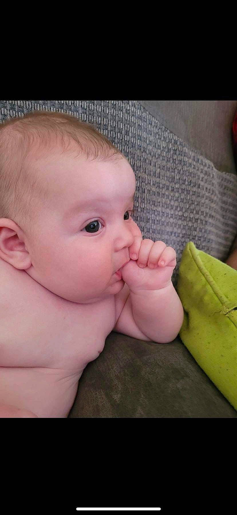 Delilah-rose is registered to the contest to win money with this photo: baby, baby_toddler_clothing, cheek, ear, eye, eyebrow, eyelash, finger, forehead, gesture, hair, hand, head, human_body, iris, lip, mouth, neck, nose, person