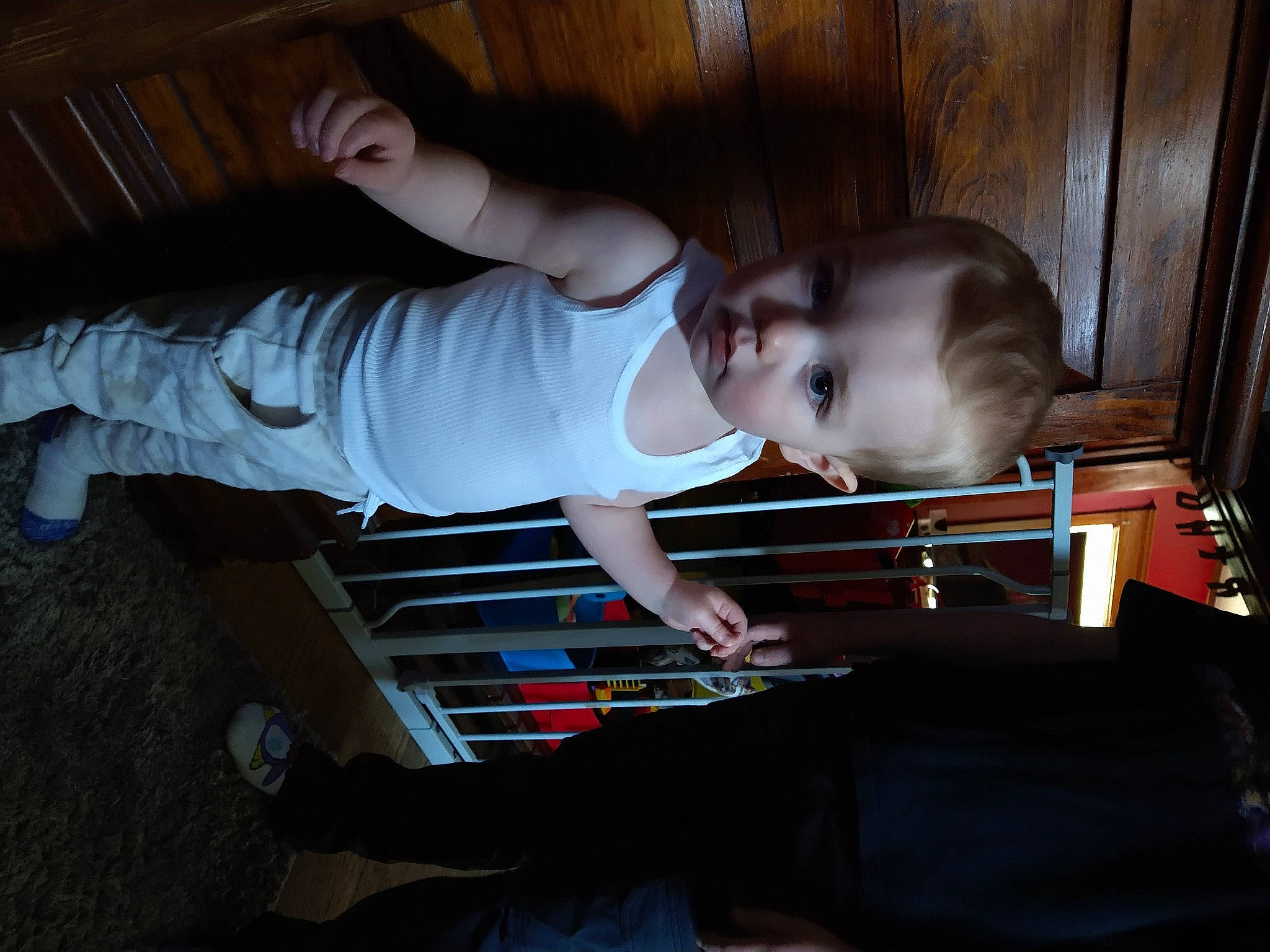 Leonard is registered to the contest to win money with this photo: baby, baby_products, baby_safety, baby_toddler_clothing, child, chin, comfort, elbow, flooring, fun, hardwood, mouth, musical_instrument_accessory, person, play, room, sitting, smile, thumb, toddler