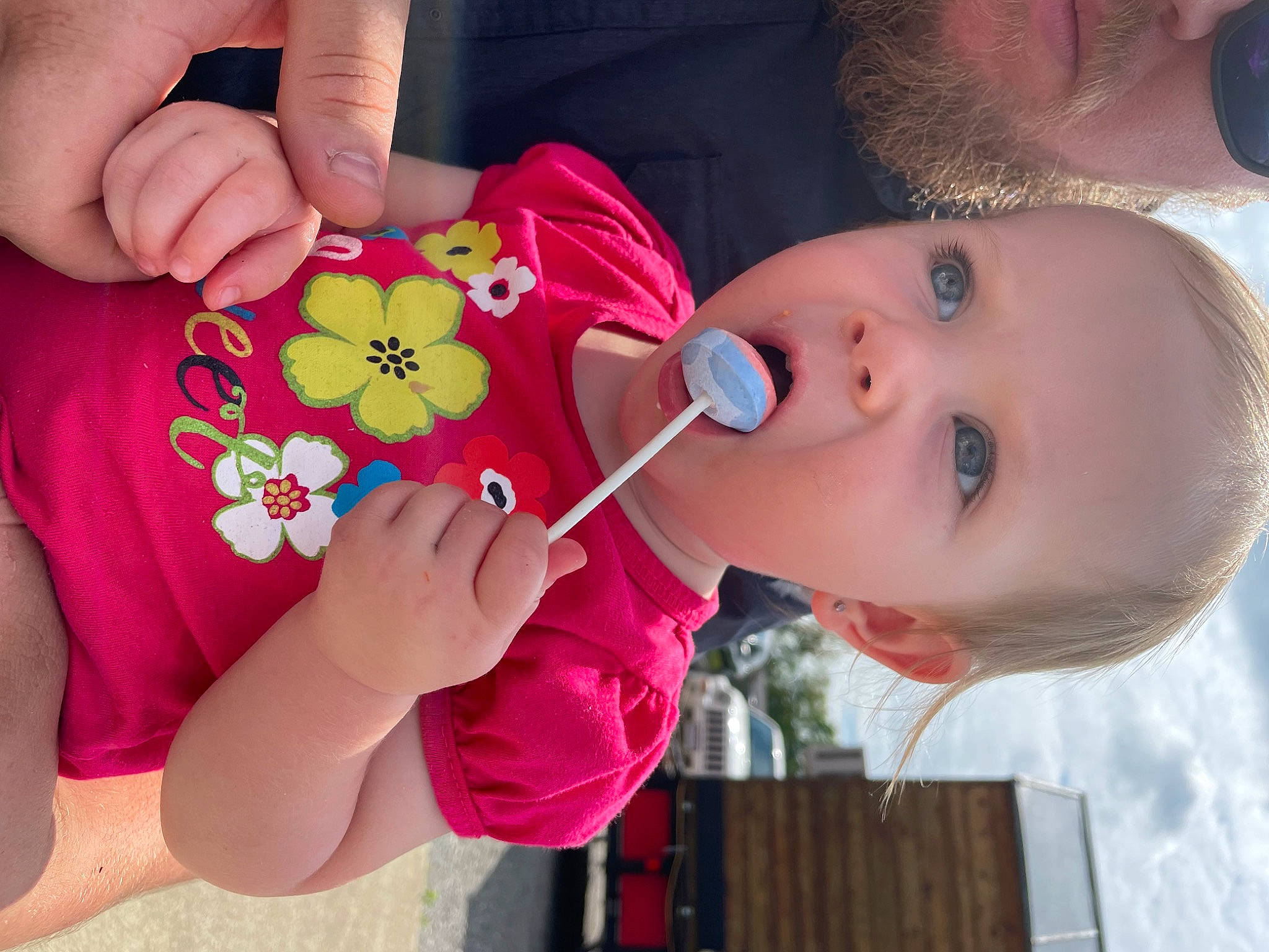Oakley is registered to the contest to win money with this photo: baby, cheek, child, eyelash, finger, fun, gesture, happy, lip, magenta, mouth, nail, nose, person, petal, skin, surprise, sweetness, thumb, toddler