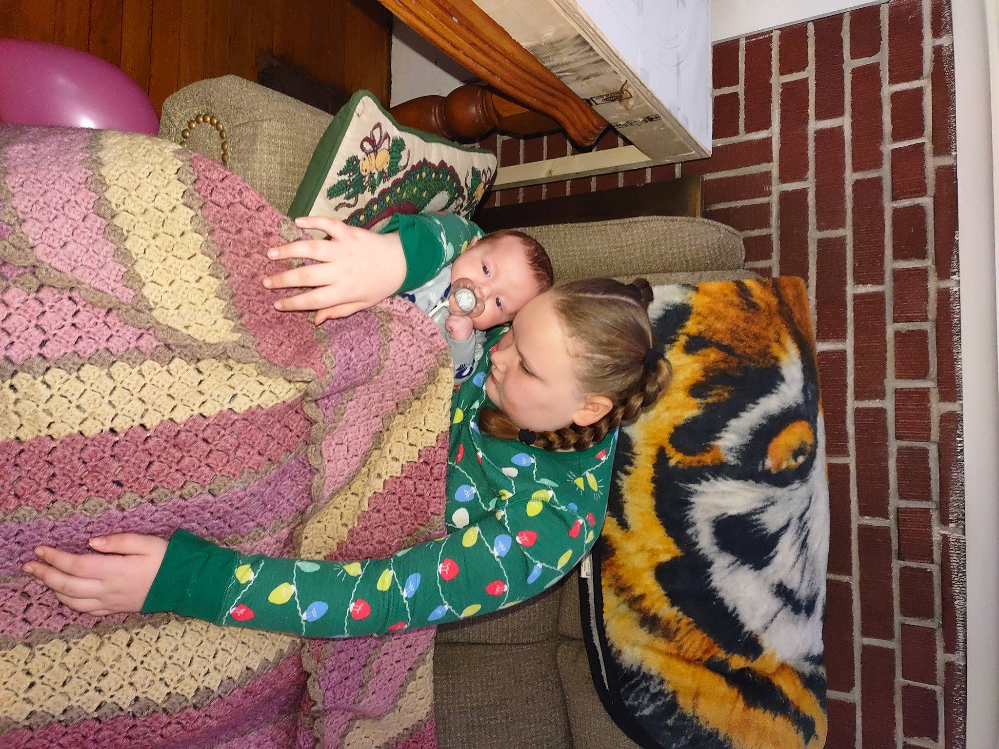 Rose-marie joined the competition — help win amazing prizes! art, beauty, bengal_tiger, big_cats, carnivore, comfort, couch, facial_expression, felidae, happy, lap, mammal, organ, pattern, person, siberian_tiger, smile, terrestrial_animal, tiger, toddler