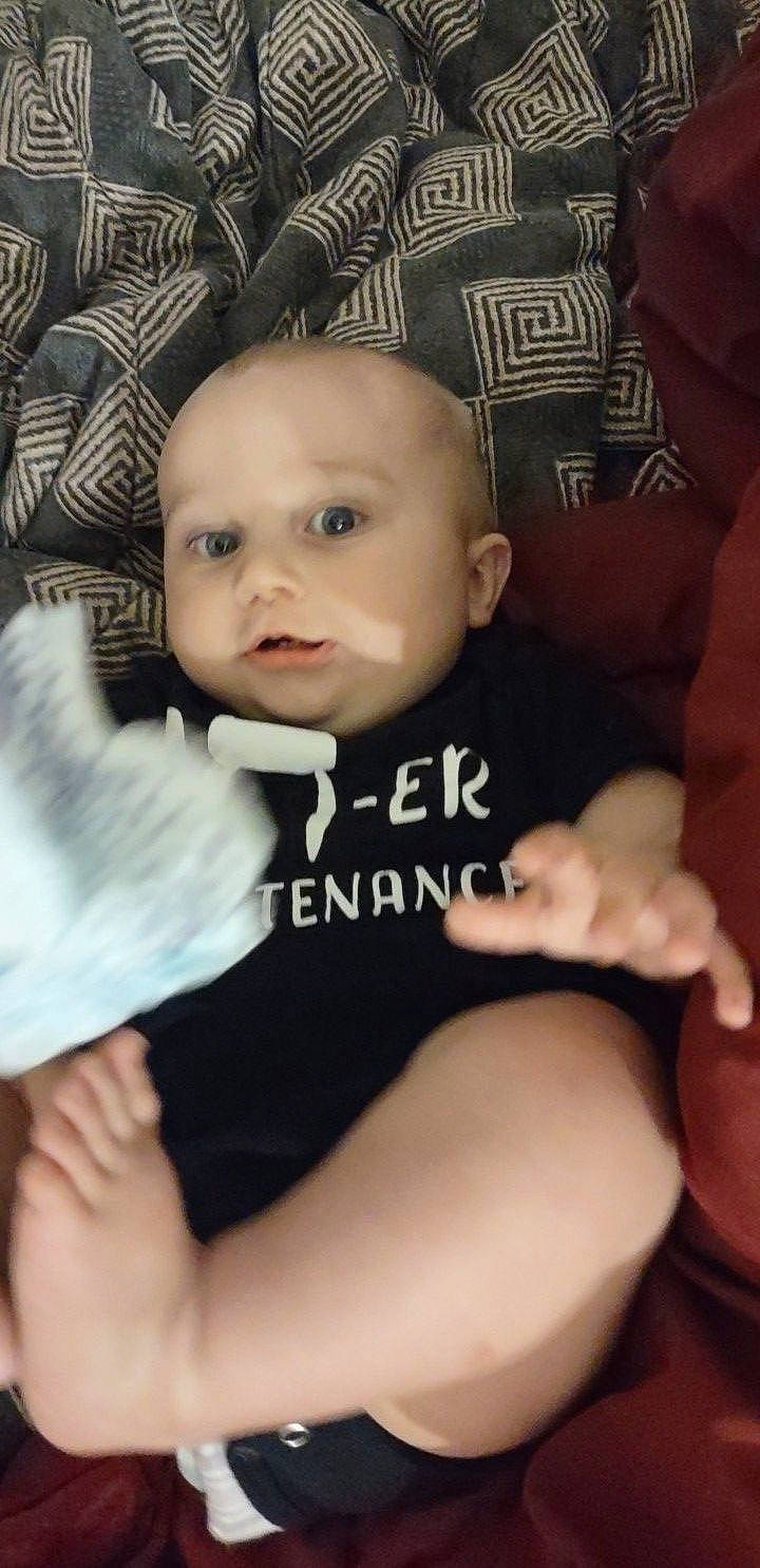 Harper joined the competition — help win amazing prizes! baby, baby_toddler_clothing, cheek, comfort, eye, eyebrow, eyelash, finger, flash_photography, gesture, hand, happy, head, headgear, iris, lip, person, skin, sleeve, thumb