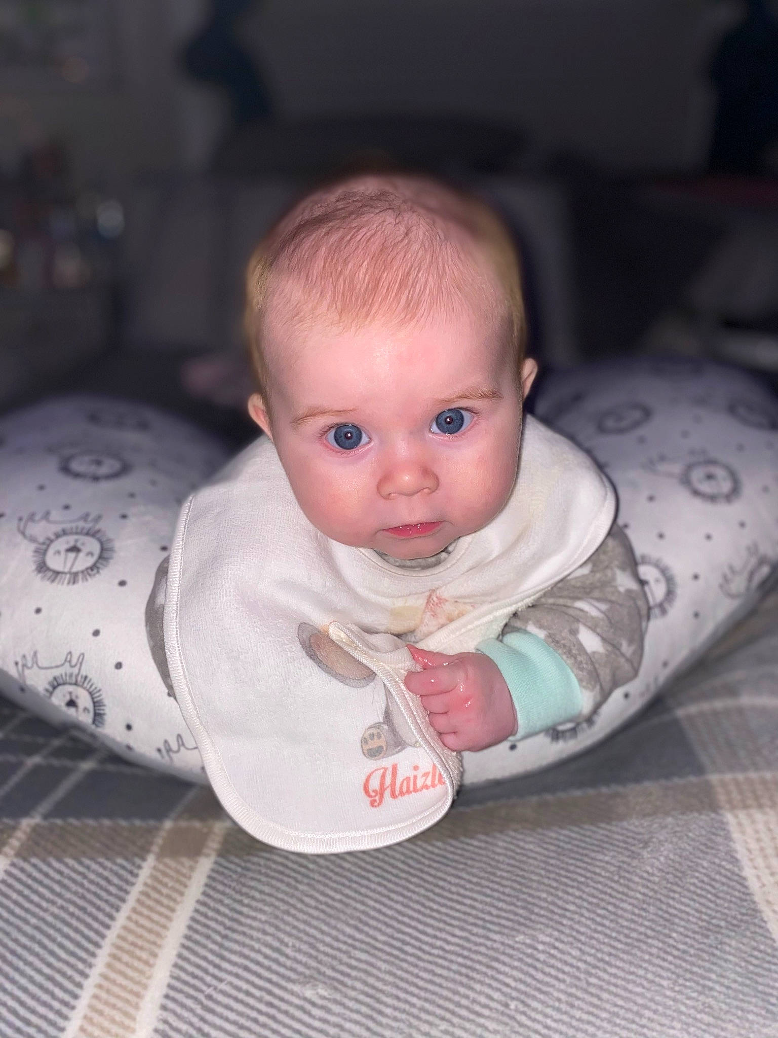 Haizley joined the competition — help win amazing prizes! baby, baby_products, baby_safety, baby_toddler_clothing, cheek, child, comfort, eye, flooring, fur, grey, iris, linens, lip, person, room, sitting, sleeve, toddler, wood