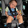 toddler, sleeping, car_seat, child, overalls, sneakers, seatbelt, car_interior, baby, resting, cute, infant, straps, safety, black_shoes, window, peaceful, head, legs, clothing