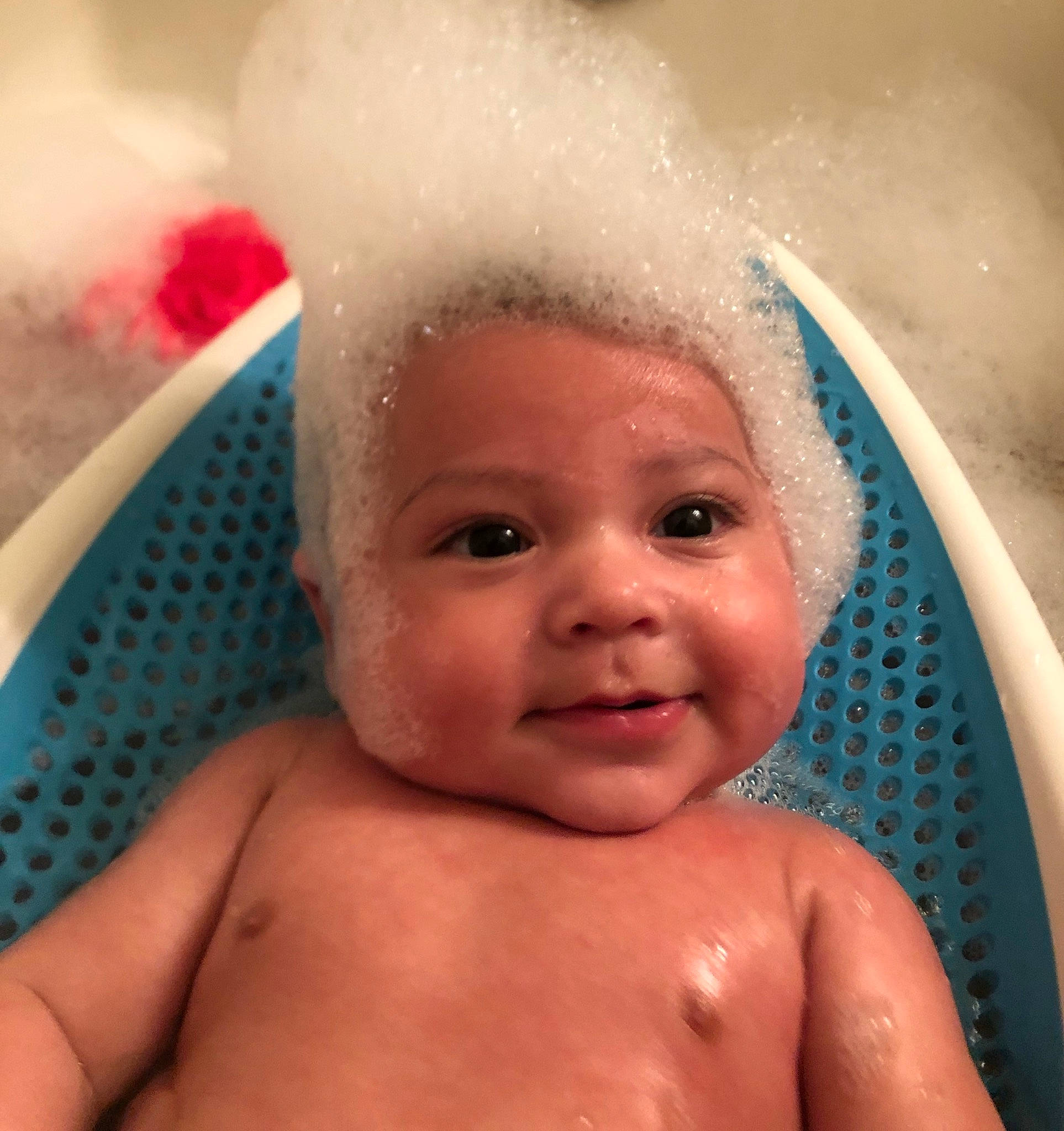 Cayde joined the competition — help win amazing prizes! baby, baby_bathing, baby_making_funny_faces, bathing, bathtub, cheek, child, eye, eyebrow, face, forehead, fun, head, leisure, lip, mouth, nose, person, skin, smile