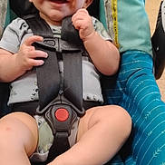 Hunter is registered to the contest to win money with this photo: baby, child, car_seat, smiling, happy, infant, seatbelt, safety, blue, clothing, cute, hands, legs, feet, indoor, portrait, skin, person, seat, child_safety