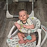 Isaiah joined the competition — help win amazing prizes! baby, infant, child, sitting, activity_seat, baby_toy, teething_toy, flower_toy, padded_seat, indoor, wood_floor, floor, patterned_cushion, walker, playtime, portrait, looking_at_camera, short_hair, bare_feet, home