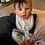 Harper Rose is registered to the contest to win money with this photo: architecture, baby, bed, bedroom, bib, blanket, bodypart, building, clothing, coat, couch, crawling, cushion, cutlery, dress, face, finger, frown, furniture, hand
