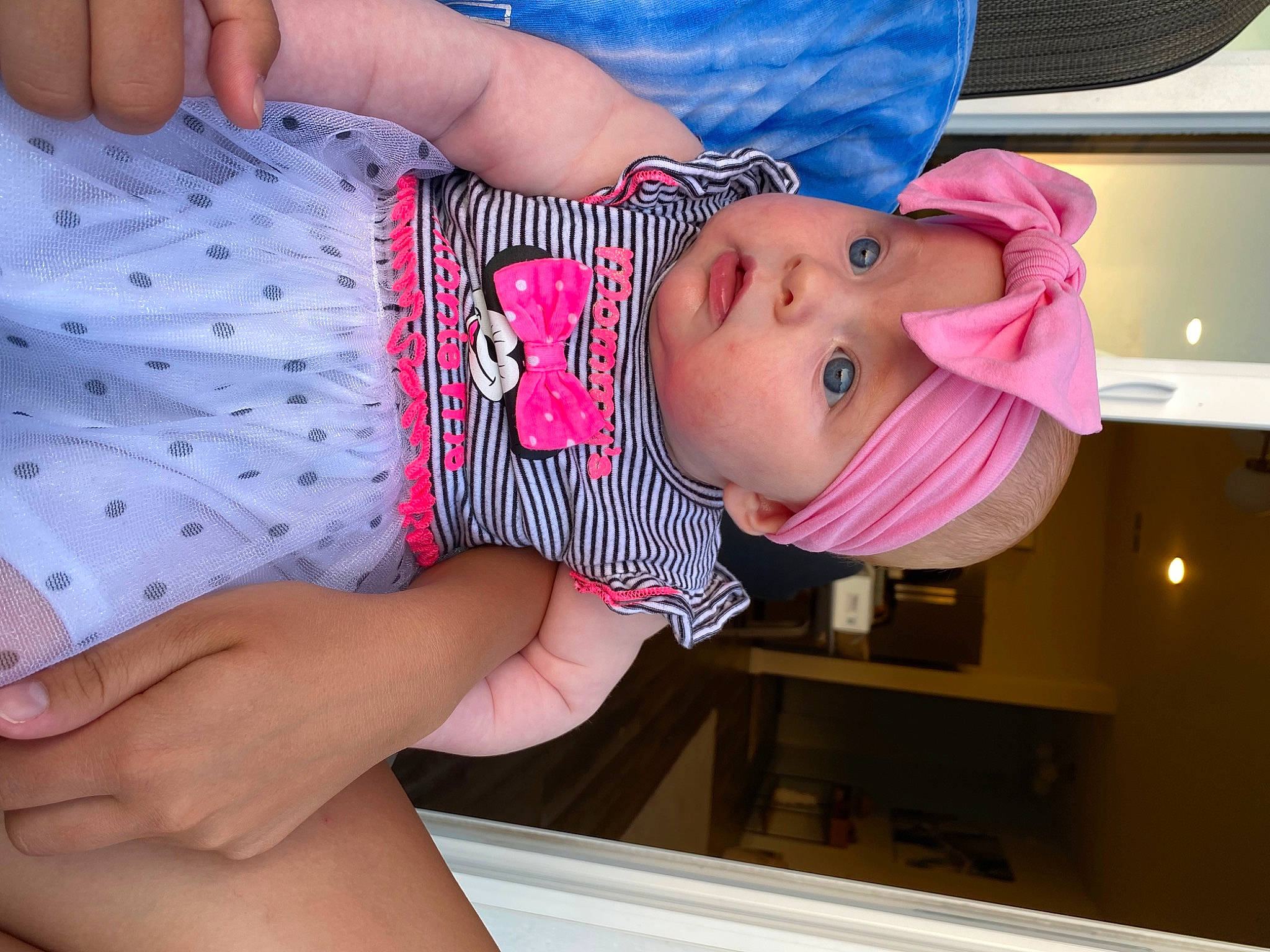 Saige joined the competition — help win amazing prizes! baby, baby_products, baby_toddler_clothing, cheek, chest, child, finger, hand, hat, headgear, headwear, human_leg, mouth, nail, pattern, person, pink, skin, thigh, thumb