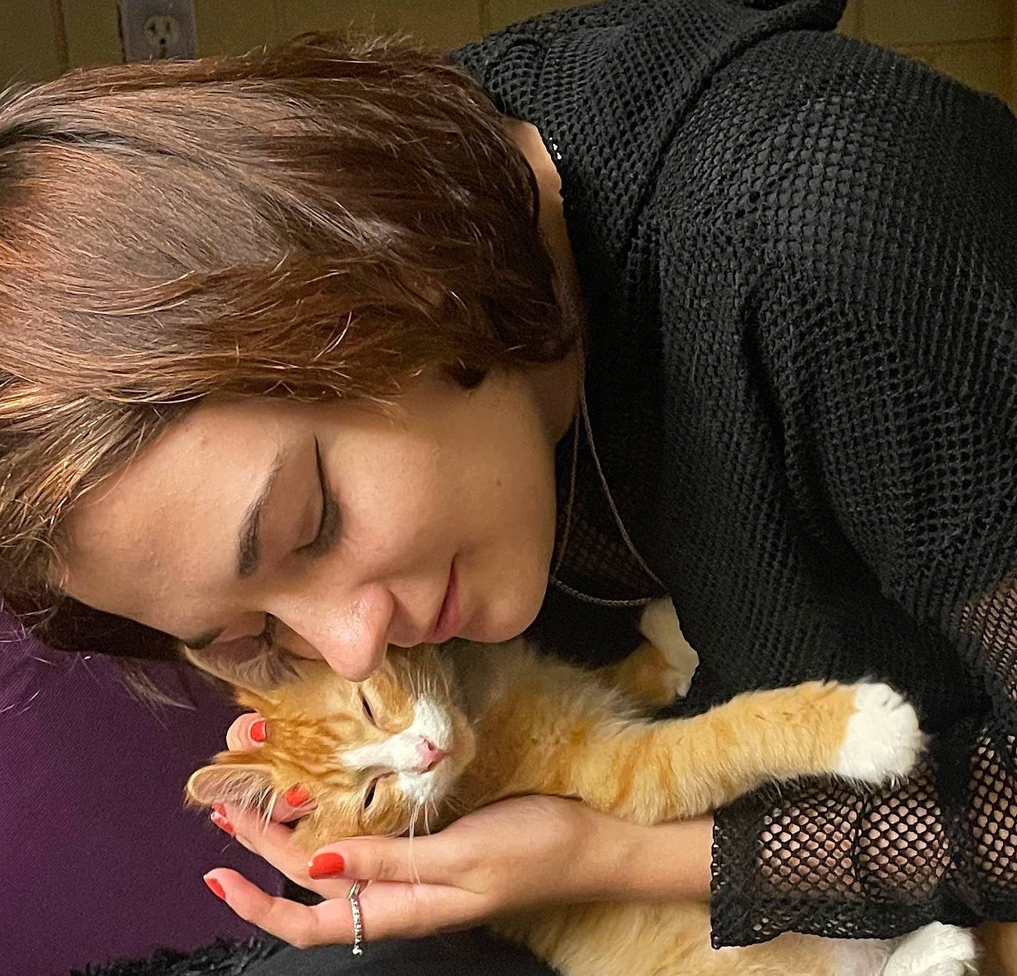 Mercury is registered to the contest to win money with this photo: bangs, black_hair, blond, brown_hair, child, ear, eyelash, fur, gesture, grass, hand, happy, jaw, lip, long_hair, nail, plant, skin, smile, tree