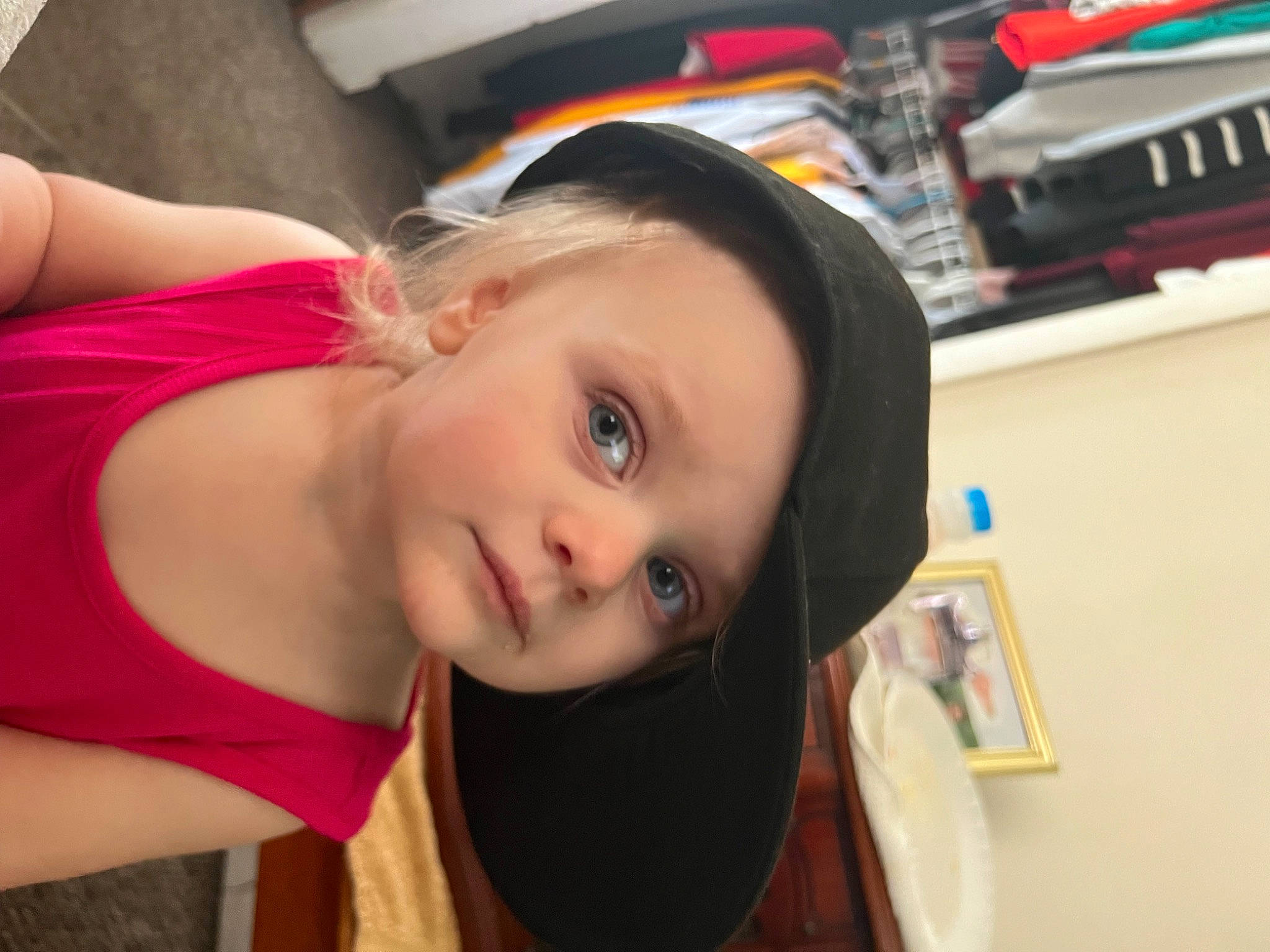 Aliyah joined the competition — help win amazing prizes! audio_equipment, black_hair, blond, cheek, child, eyebrow, eyelash, eyewear, fashion_accessory, fun, hair_coloring, happy, headwear, long_hair, mouth, nose, person, personal_protective_equipment, room, sitting