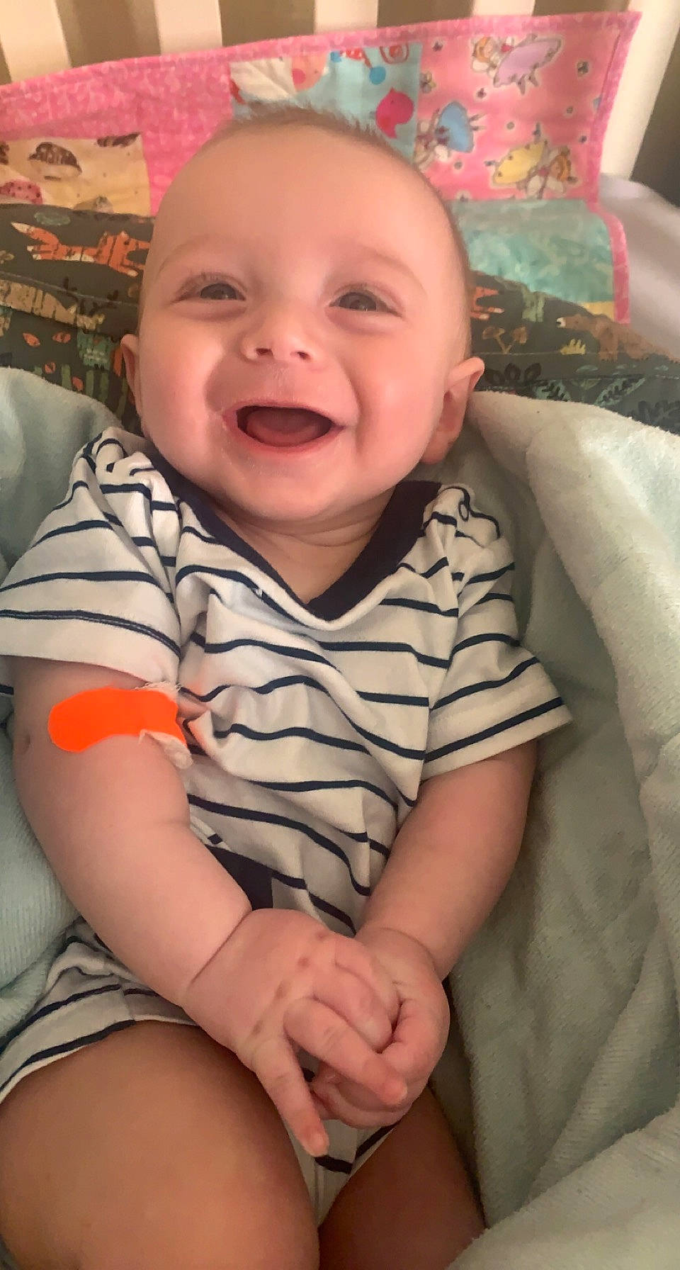 Kendrick joined the competition — help win amazing prizes! baby, baby_toddler_clothing, cheek, chin, eye, eyebrow, face, facial_expression, happy, head, human, iris, lip, mouth, nose, organ, person, skin, sleeve, smile