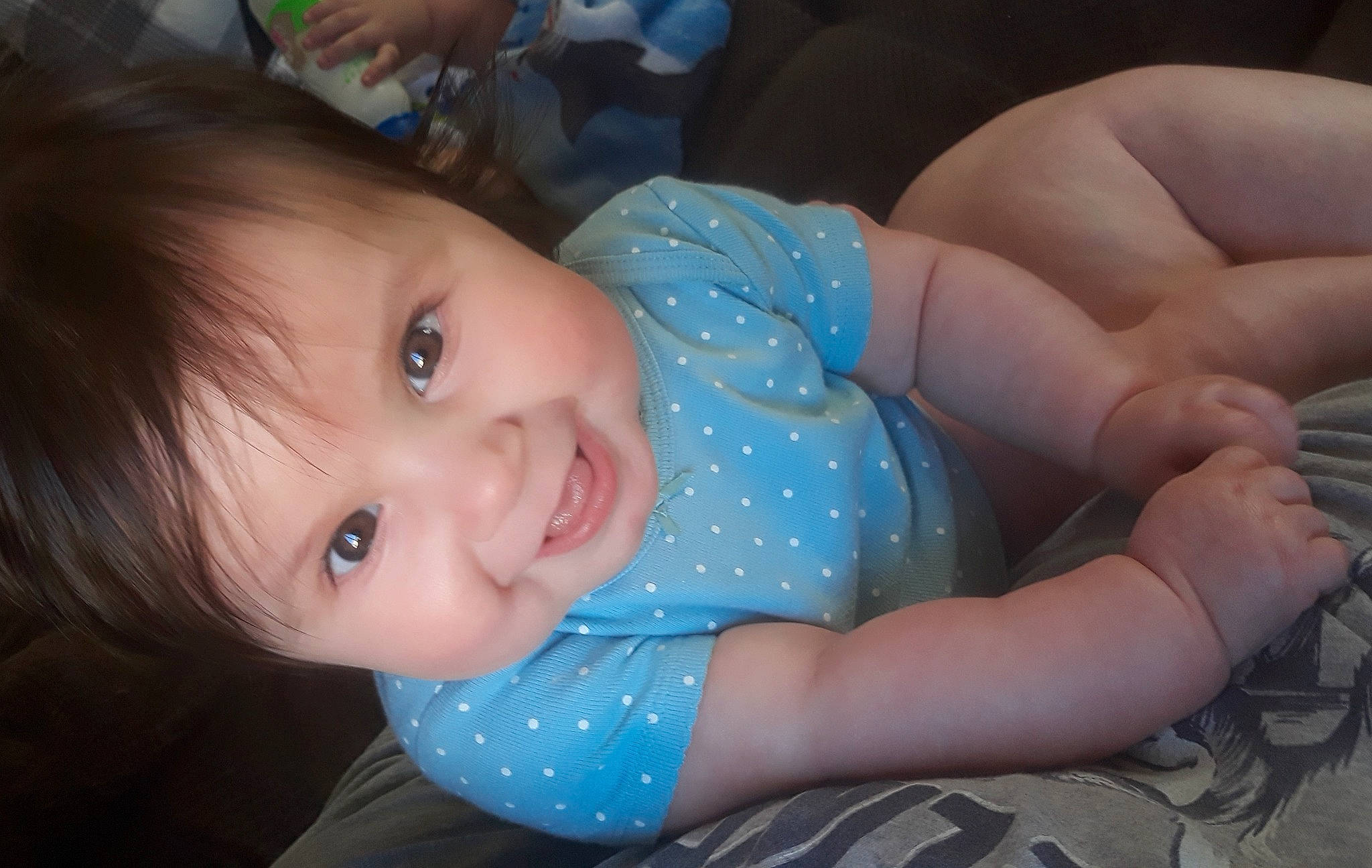 Raelynn joined the competition — help win amazing prizes! baby, baby_toddler_clothing, cheek, chin, eye, finger, gesture, hair, hand, happy, head, human_body, iris, joy, lip, mouth, nose, person, skin, sleeve