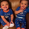 Kevin And Keldrick joined the competition — help win amazing prizes! baby, birthday, child, crown, cute, explorer, face, footwear, fun, happy, infant, jammies, kid, matching_outfits, one_year_old, person, pajamas, sitting, smile, toddler
