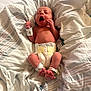 newborn, baby, infant, hospital, blanket, diaper, yawning, wrists, ankles, id_bands, bed, sleeping, skin, cute, small, lying_down, hospital_room, soft, comfort, resting