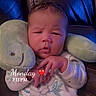 baby, infant, child, portrait, sleepy, sitting, plush_toy, bunny, stuffed_animal, chair, cushion, onesie, pajamas, clothing, indoors, close_up, face, hands, monday, date_stamp