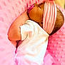 Emberlynn is registered to the contest to win money with this photo: baby, sleeping, pacifier, headband, pink, blanket, newborn, infant, soft_texture, white_clothing, peaceful, cute, closeup, portrait, child, toddler, cozy, resting, indoors, comfort