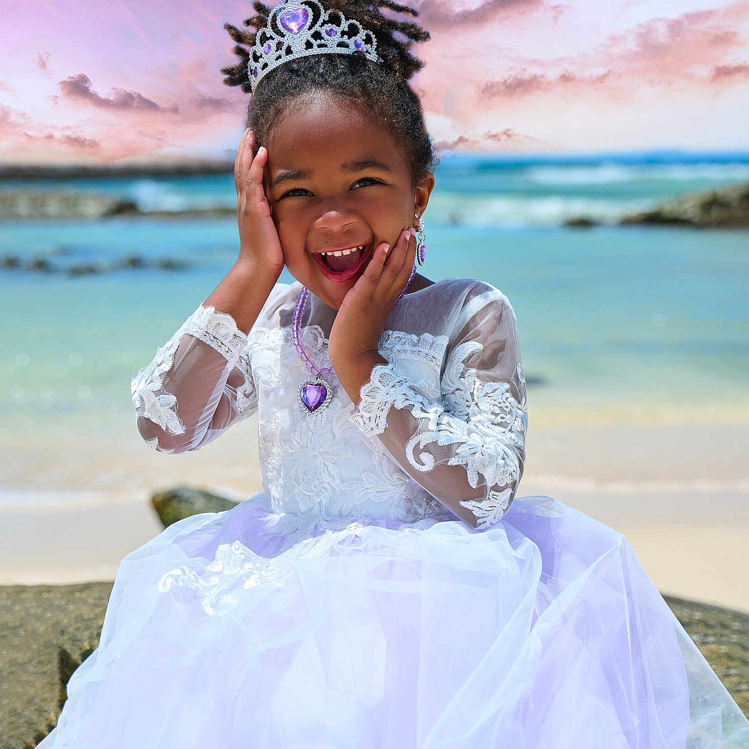 Marley joined the competition — help win amazing prizes! accessories, adult, beach, bride, clothing, coast, dress, face, fashion, female, formalwear, gown, head, jewelry, nature, person, photography, portrait, wedding, woman