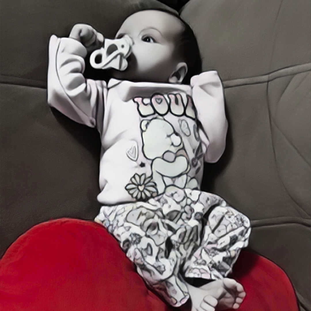 Amelia is registered to the contest to win money with this photo: baby, bed, blanket, bodypart, cartoon, couch, cushion, doll, face, finger, furniture, hand, head, homedecor, person, photography, portrait, sitting, sleeping, toy