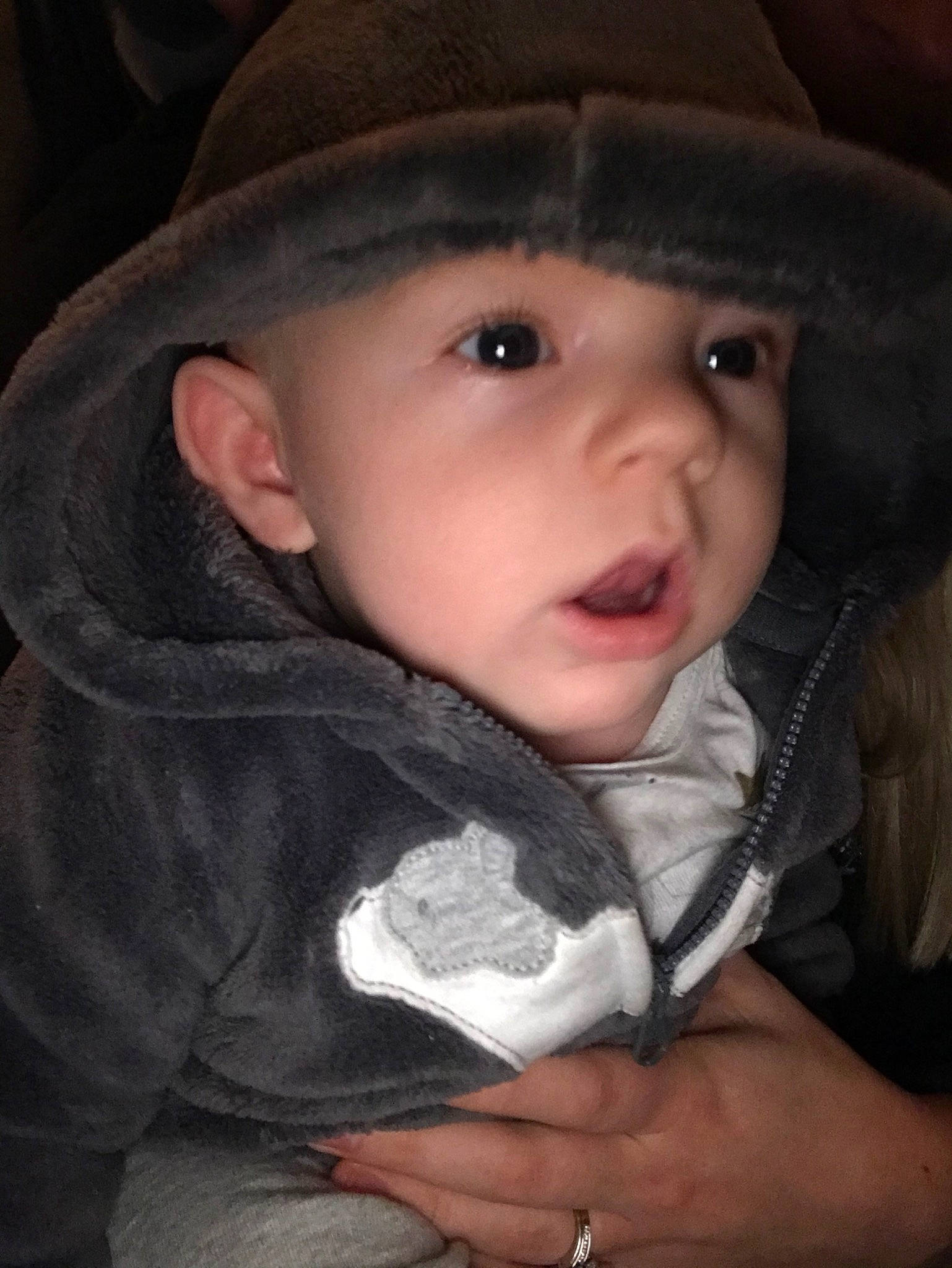 Nolan is registered to the contest to win money with this photo: baby, cheek, child, chin, fashion_accessory, hat, headgear, lip, nose, person, skin, smile, toddler