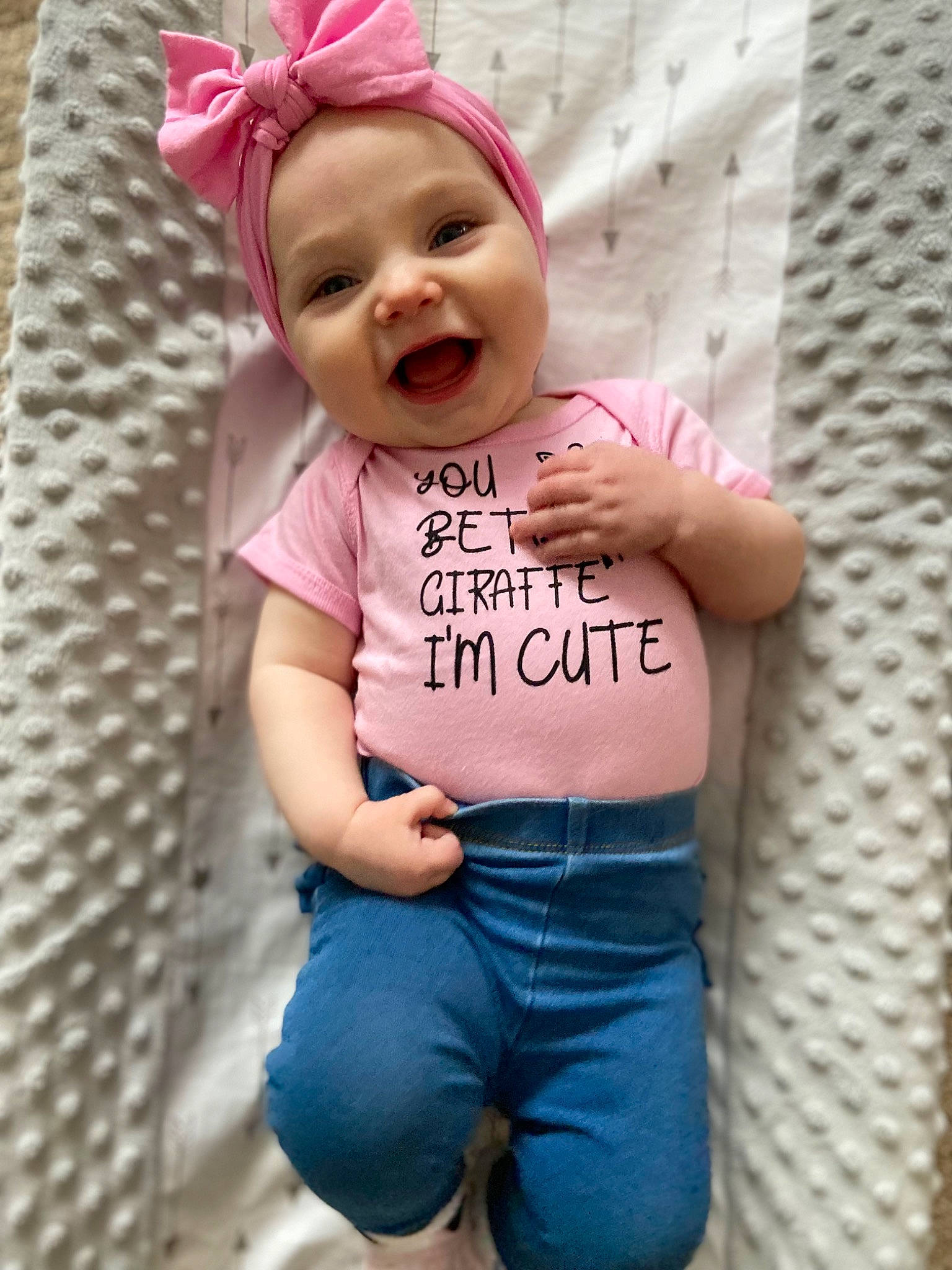 Sophia is registered to the contest to win money with this photo: baby, baby_laughing, baby_toddler_clothing, beauty, cap, child, clothing, cool, facial_expression, fun, happy, headwear, magenta, person, pink, skin, sleeve, smile, t_shirt, textile