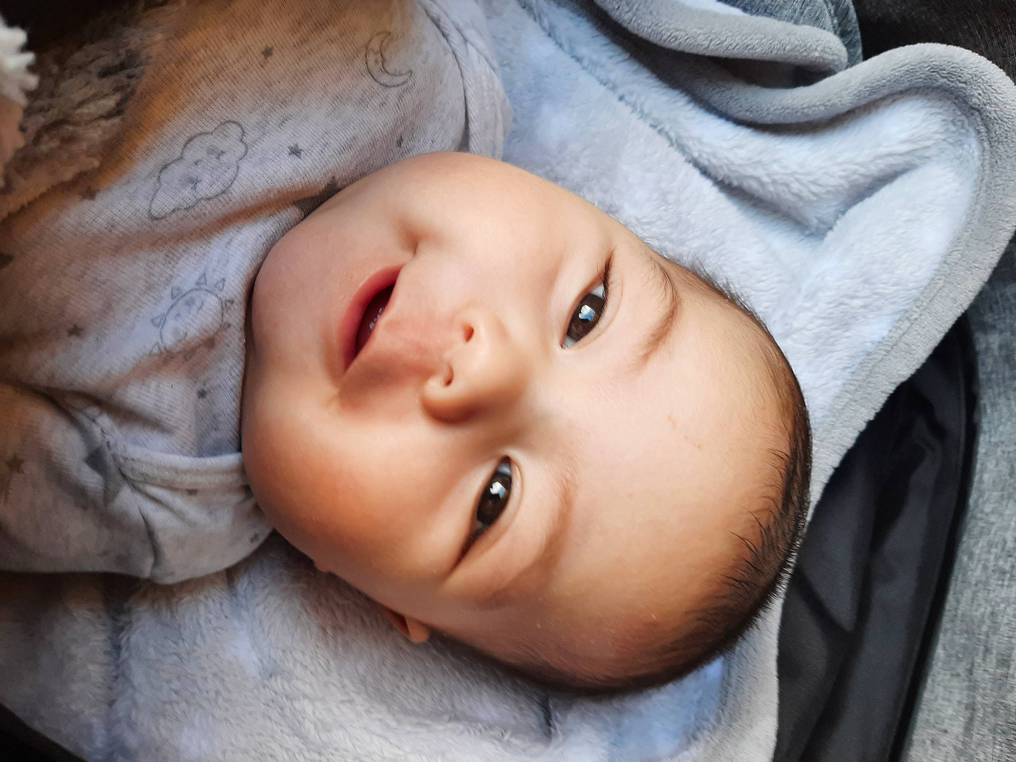 Ulysses is registered to the contest to win money with this photo: baby, cheek, cool, eye, eyebrow, eyelash, face, flash_photography, forehead, grass, head, headgear, human_body, iris, lip, mouth, neck, nose, outerwear, person