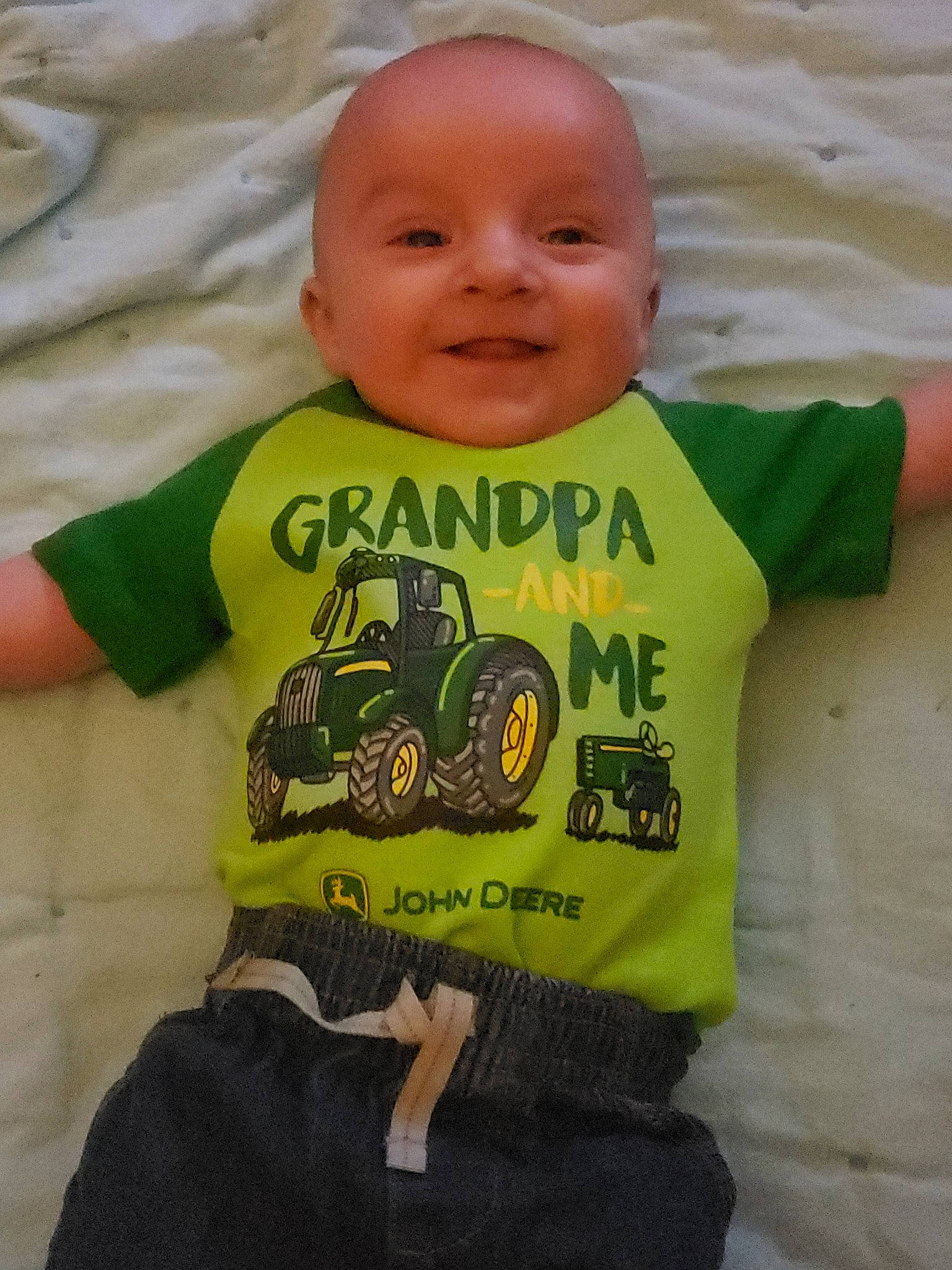 Braxtyn joined the competition — help win amazing prizes! baby, baby_products, baby_toddler_clothing, child, green, person, sleeve, t_shirt, toddler