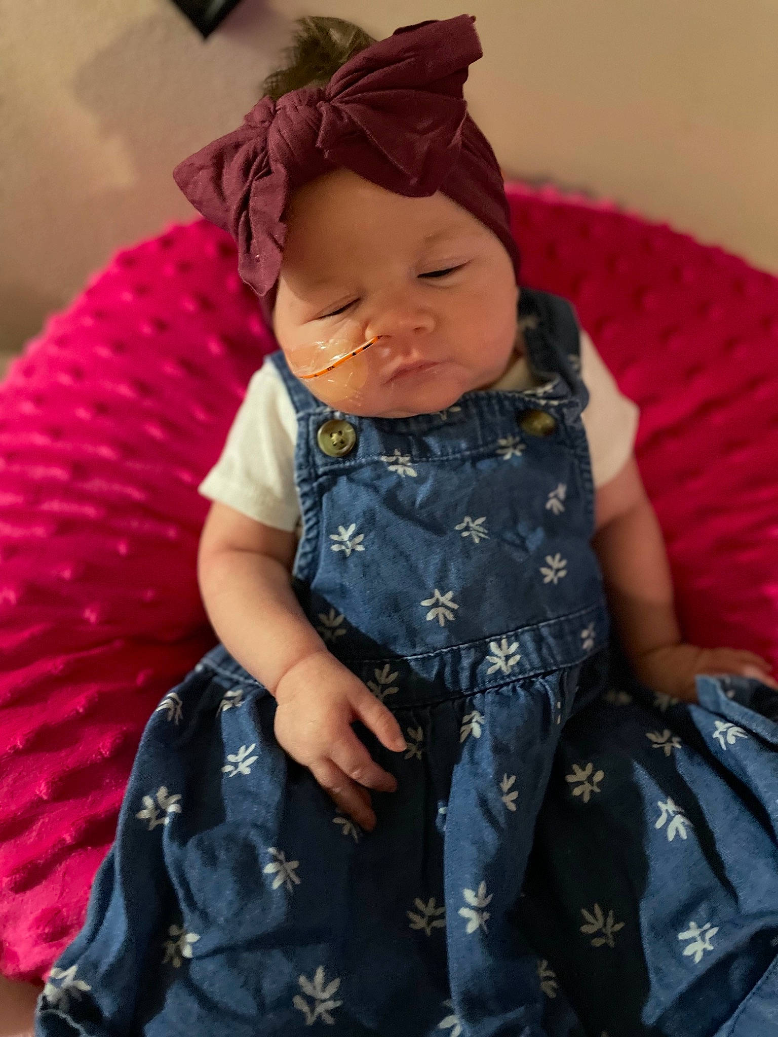 Araya is registered to the contest to win money with this photo: baby, baby_toddler_clothing, black_hair, child, doll, electric_blue, eyelash, fashion_accessory, hairstyle, headgear, headwear, pattern, person, pink, purple, sitting, skin, sleeve, toddler, toy