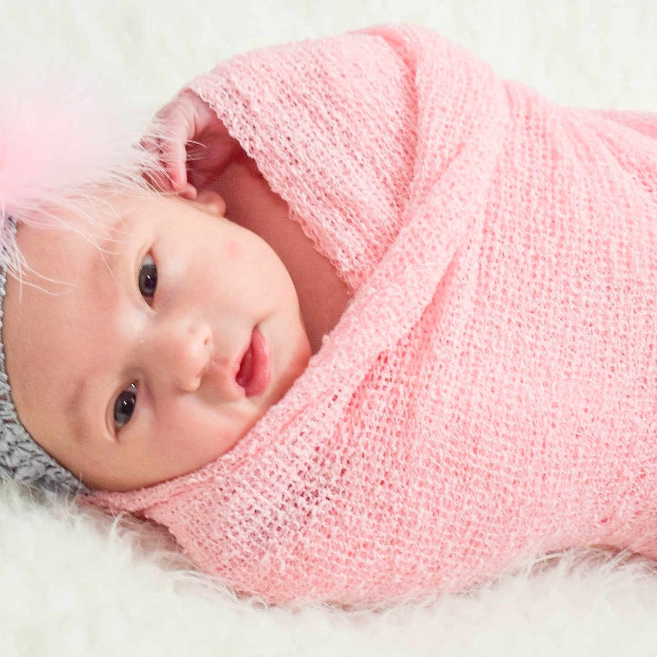 Preslee joined the competition — help win amazing prizes! beauty, cheek, child, close_up, face, girl, hair_accessory, infant, lip, nose, photograph, pink, portrait_photography, product, skin, smile, textile, toddler