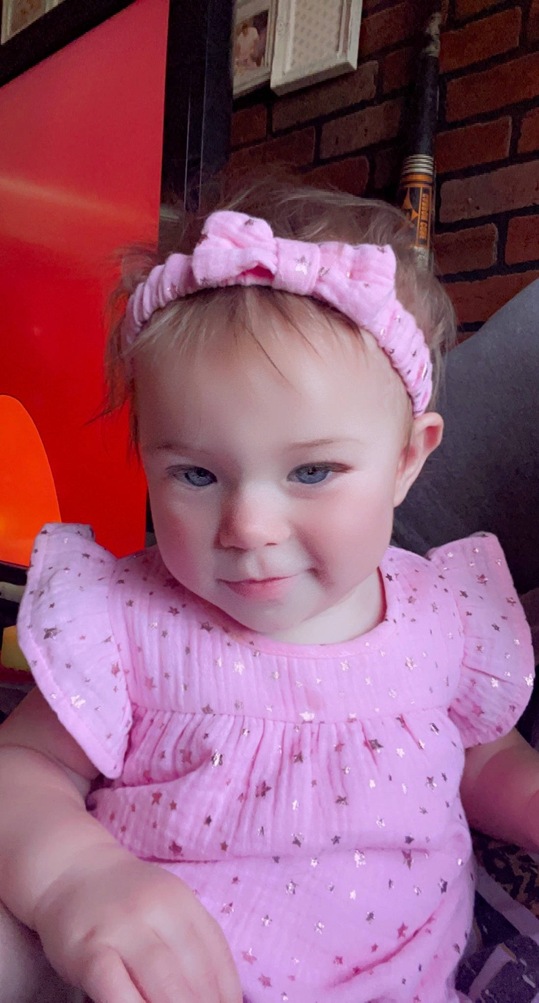 Emmalee joined the competition — help win amazing prizes! baby, baby_toddler_clothing, cheek, chin, dress, eye, eyebrow, eyelash, face, head, headgear, joy, lip, organ, outerwear, person, pink, product, skin, sleeve