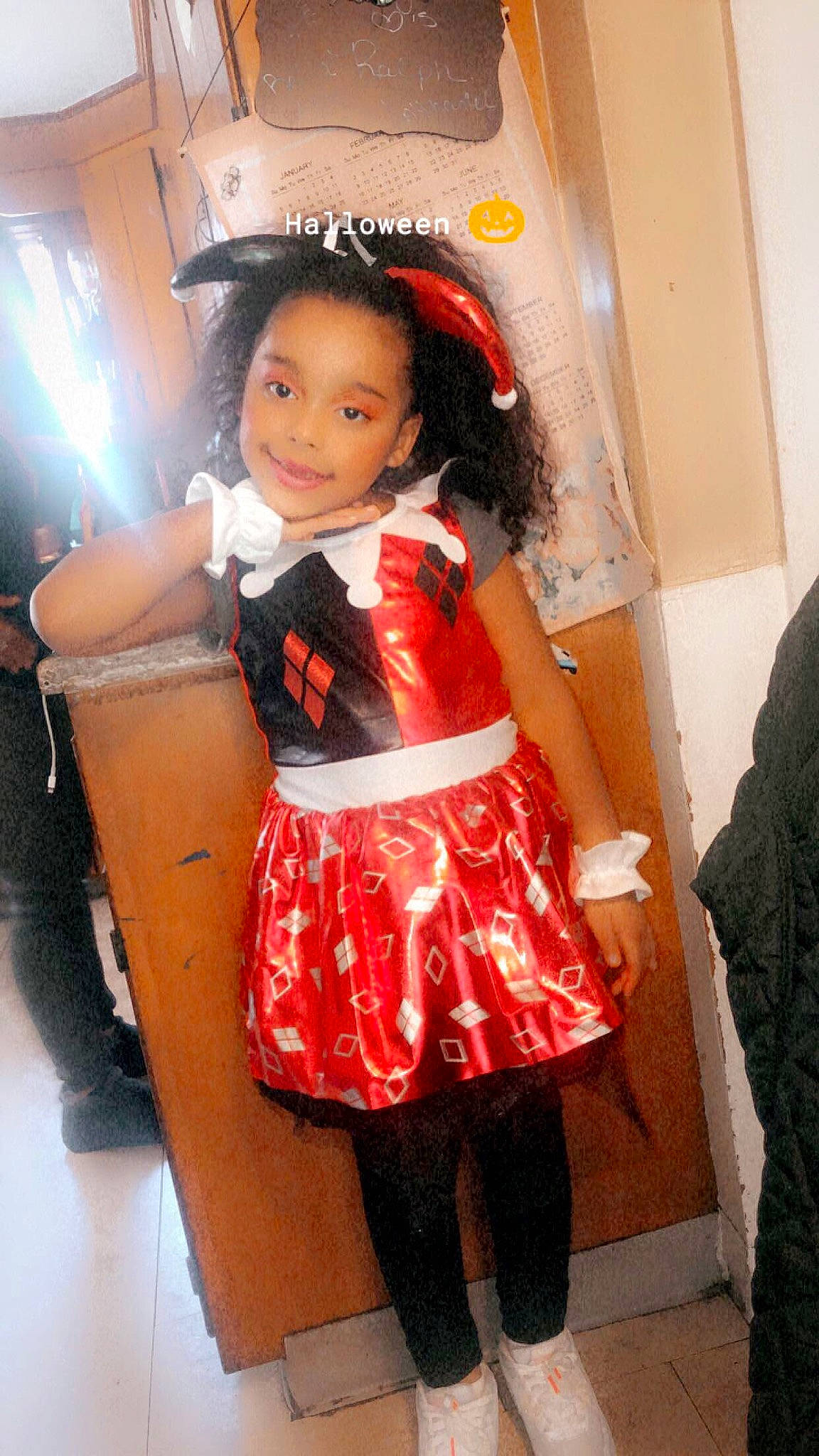 Bella joined the competition — help win amazing prizes! abdomen, black_hair, costume, facial_expression, fashion, fashion_design, hair, happy, human_leg, joy, knee, leg, long_hair, pattern, person, skin, sleeve, sock, thigh, toddler