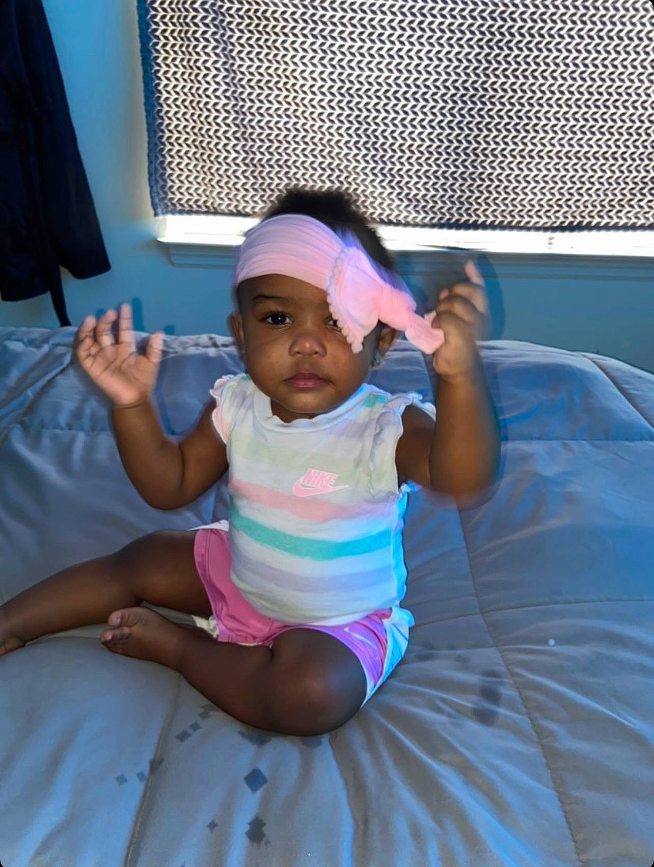 Kalei joined the competition — help win amazing prizes! baby, baby_products, baby_toddler_clothing, child, comfort, event, fun, grass, happy, hat, headwear, lap, leisure, magenta, person, pink, play, purple, sitting, t_shirt