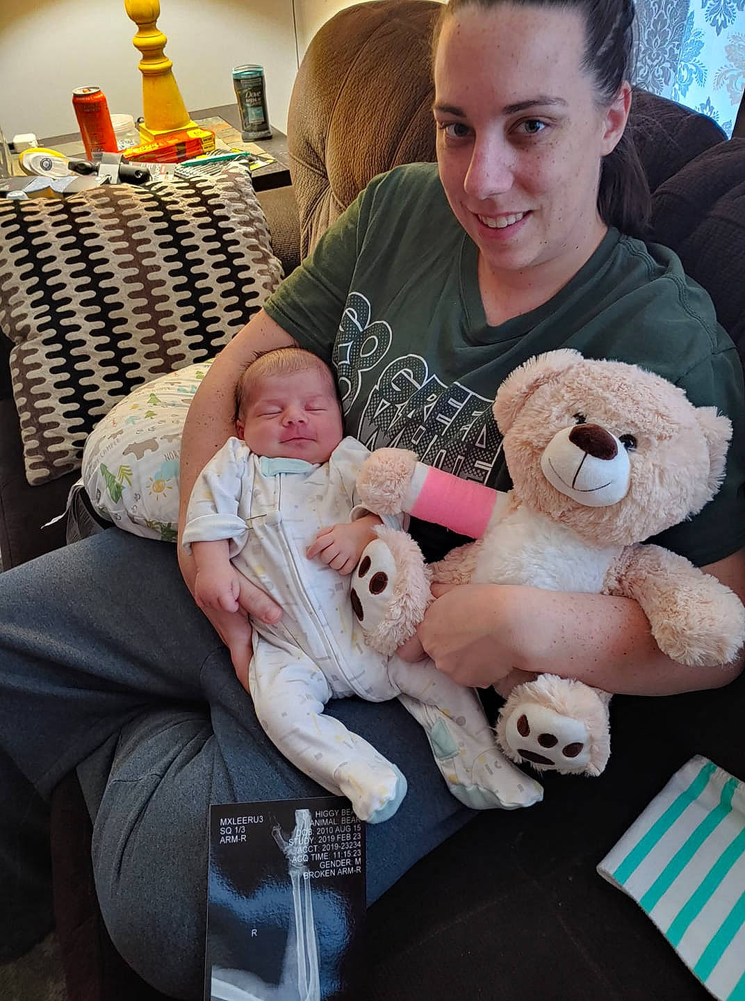 Katherine is registered to the contest to win money with this photo: canidae, carnivore, child, companion_dog, dog, dog_breed, family, french_bulldog, joy, non_sporting_group, person, puppy_love, sitting, west_highland_white_terrier