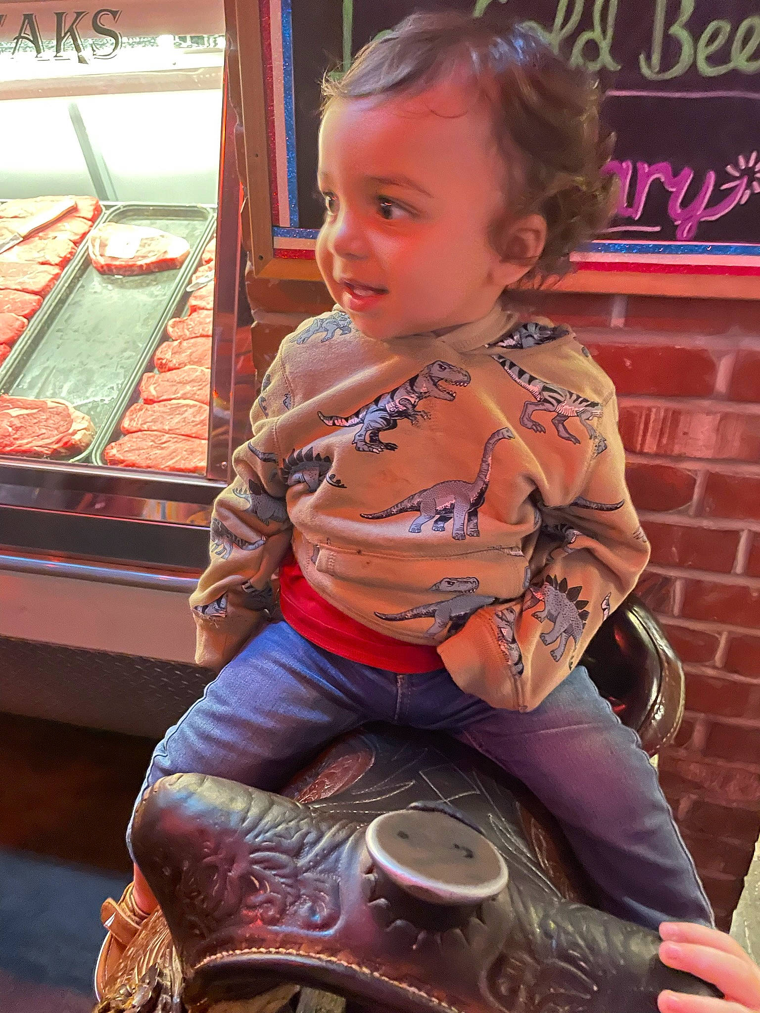 Kevin Jr joined the competition — help win amazing prizes! baby_toddler_clothing, cheek, face, flooring, fun, hair, hairstyle, happy, head, human_body, leisure, organ, person, pink, public_space, skin, standing, t_shirt, thigh, toddler