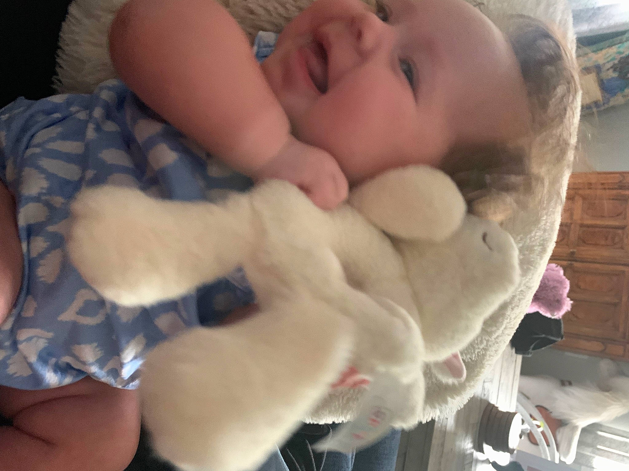 Giovanna joined the competition — help win amazing prizes! baby, baby_products, baby_sleeping, baby_toddler_clothing, bed, bedtime, cheek, child, comfort, finger, fur, hand, linens, nail, nose, person, skin, teddy_bear, thumb, toddler