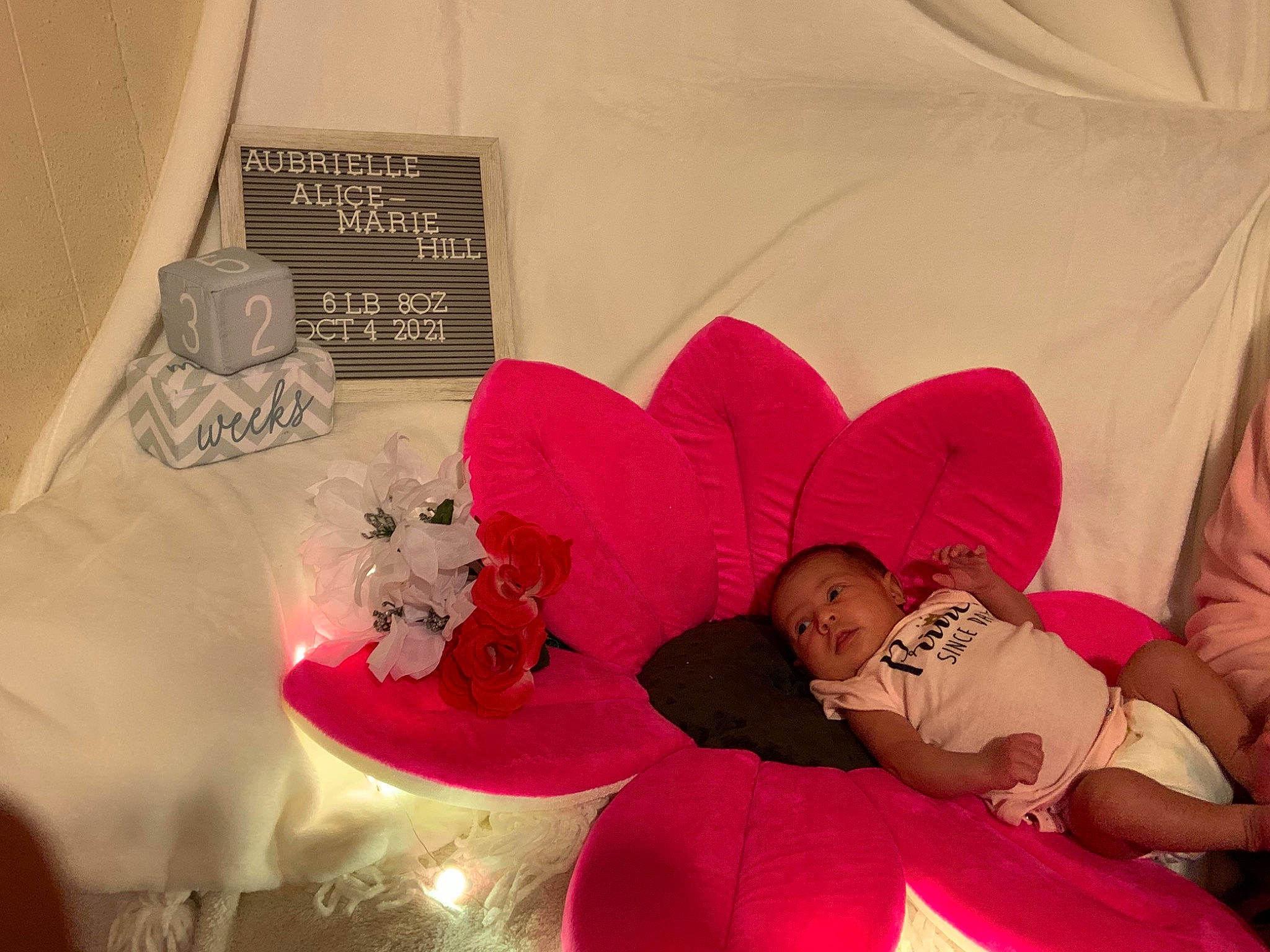 Aubrielle is registered to the contest to win money with this photo: bedding, carmine, comfort, event, font, happy, holiday, lap, linens, love, magenta, paper_product, peach, person, petal, pink, product, room, sweetness, table