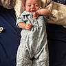 Nashtyn joined the competition — help win amazing prizes! baby, infant, smile, blue_outfit, blanket, bed, lying_down, happy, child, person, soft_texture, cozy, indoor, cute, newborn, portrait, skin, hand, face, feet