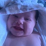 Aurora-Mai joined the competition — help win amazing prizes! baby, blanket, child, closeup, comfort, cozy, cute, face, happy, hooded_towel, indoors, infant, newborn, portrait, resting, skin, smiling, soft_texture, towel, wrapped